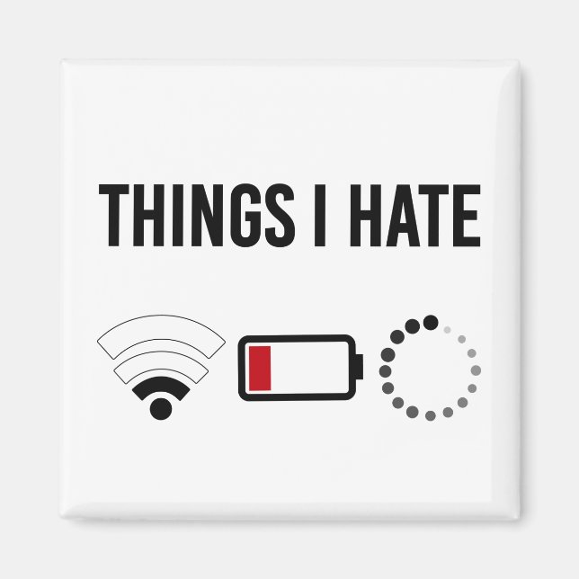 Programmerare Shirt Sak I Hate Program Icon Shirt Magnet (Framsidan)