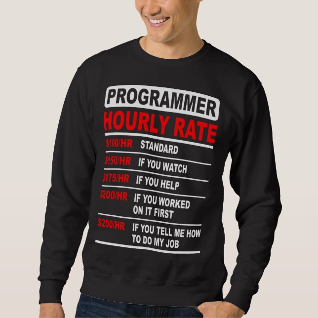 Programmerare Timpris Mjukvaruingenjör  Idé Lång Ärmad Tröja (Framsida)