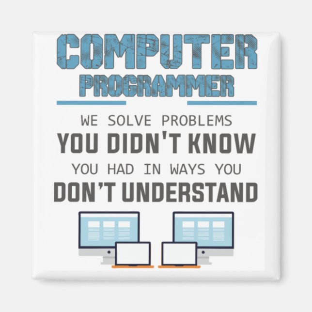 Programmerare-utvecklare-datorvetenskapsman gift-I Magnet (Framsidan)