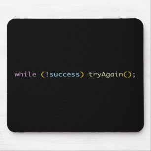 Programmerare Utvecklare Kodningshumor Försök Igen Musmatta