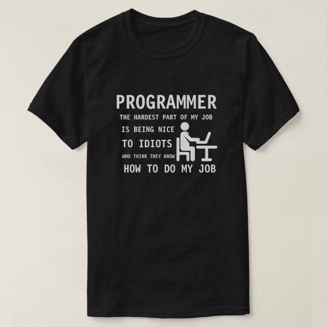 PROGRAMMERARE - vara trevligt till idioter som Tröja (Design framsida)