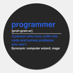 Programmeraredefinition Runt Klistermärke