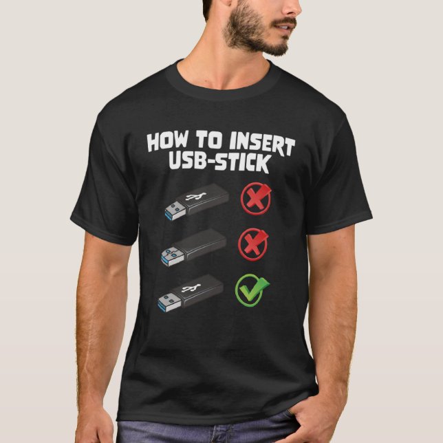 Programmeraren Joke Computer Nerd How to Insert US T Shirt (Framsida)