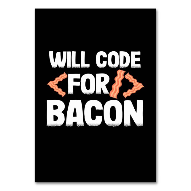 Programmeraren kommer att koda för Bacon Bordsnummer (Framsidan)