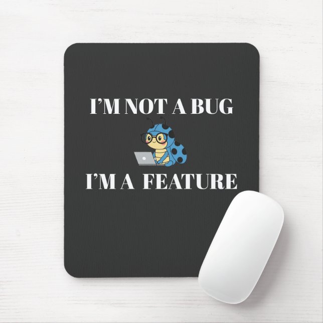Programmeraren Mouse Pad - inte Kryp, bara en funk Musmatta (Med mus)