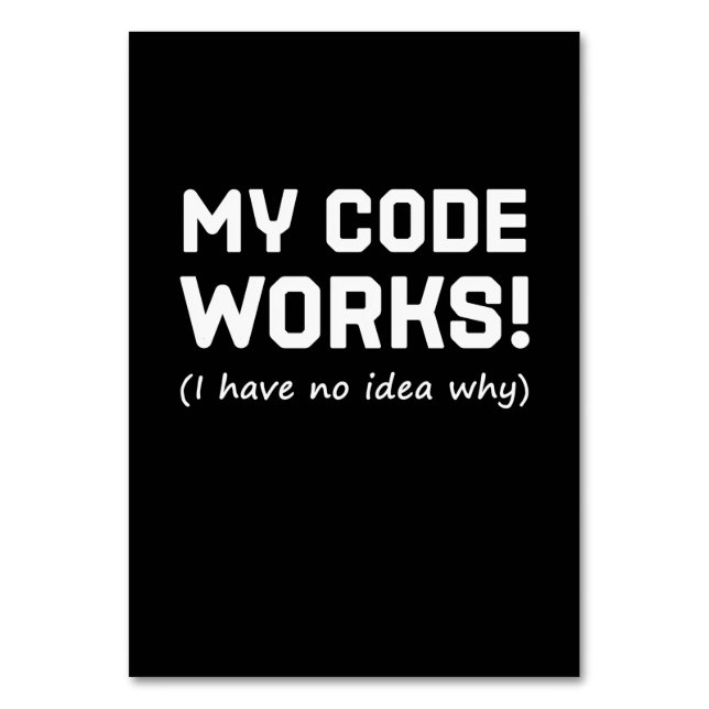Programmeraren My Code Works Bordsnummer (Framsidan)