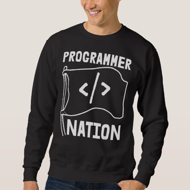 Programmeraren Nation Code Developer Programming C Lång Ärmad Tröja (Framsida)