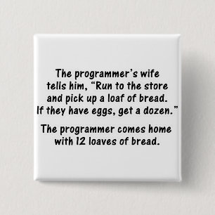 Programmeraren och hans fru - understödja i en knapp