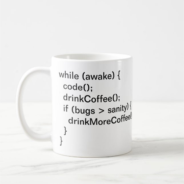 Programmerarens kaffecykel kaffemugg (Vänster)