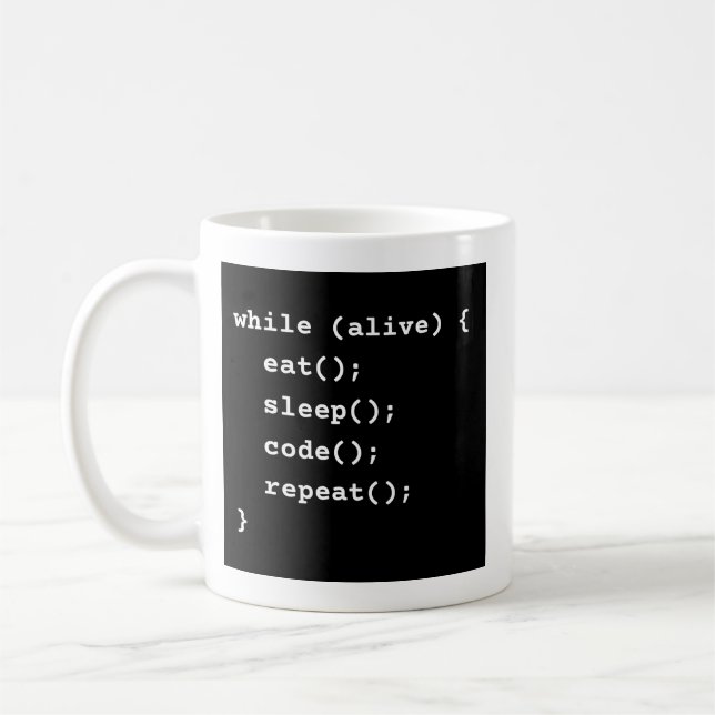 Programmerarens livscykel Loop (while-slinga) Kaffemugg (Vänster)