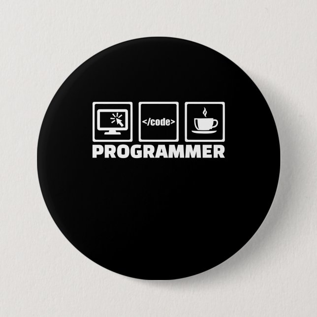 Programmerarens Skriva- och dryckekaffe Knapp (Framsida)