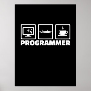 Programmerarens Skriva- och dryckekaffe Poster