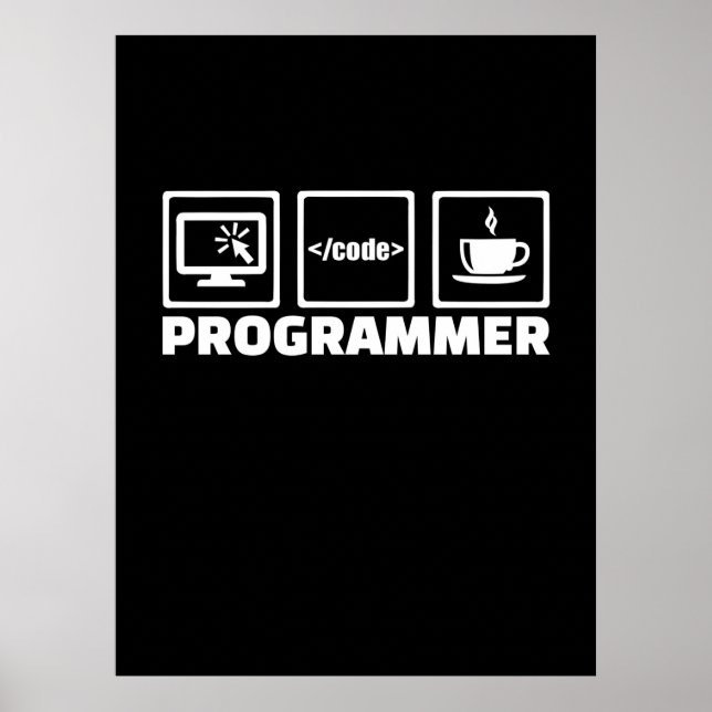 Programmerarens Skriva- och dryckekaffe Poster (Framsidan)