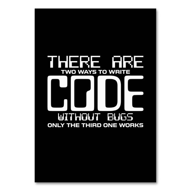 Programmerarens Skriva utan Kryp Bordsnummer (Framsidan)