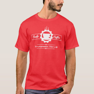programmerarens t-shirt: kod och kaffe t-shirt