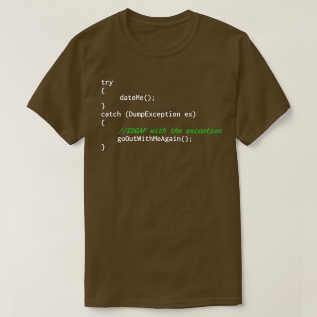 Programmerarens undantagskod t shirt (Design framsida)