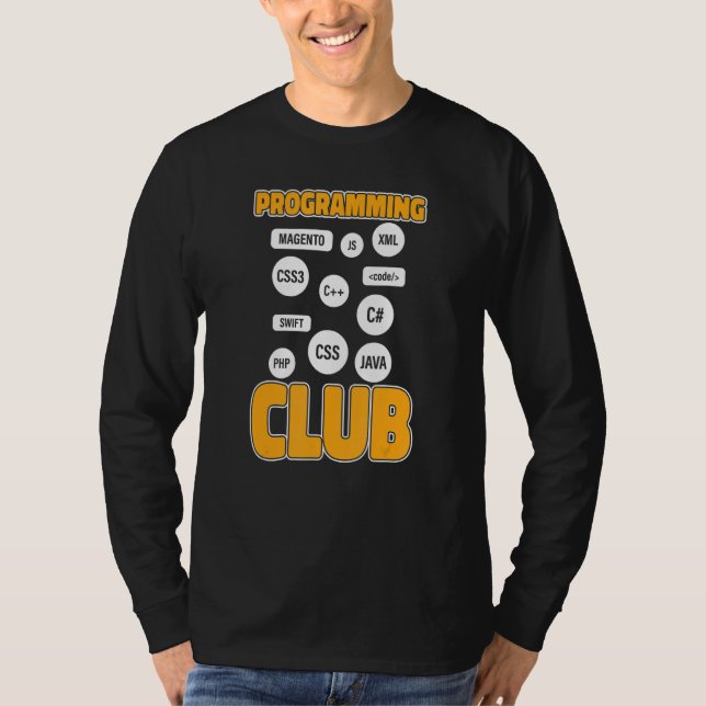 Programmerarklubb Utvecklare Mjukvara Programmerin T Shirt (Framsida)