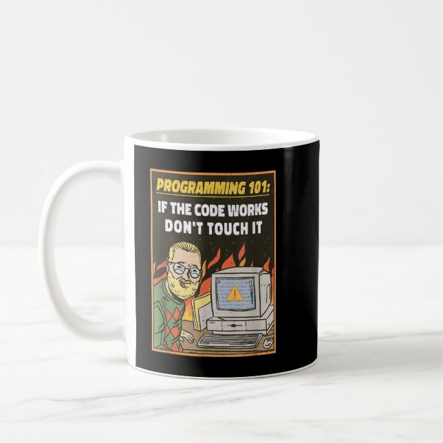 Programmering 101 - Lustigt programutvecklarkoder Kaffemugg (Vänster)