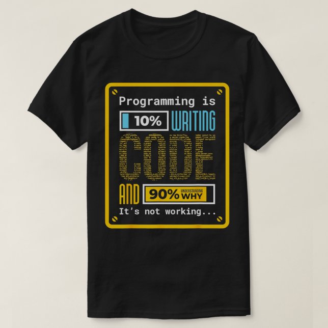 Programmering är 10 Professionell för skrivkodning T Shirt (Design framsida)