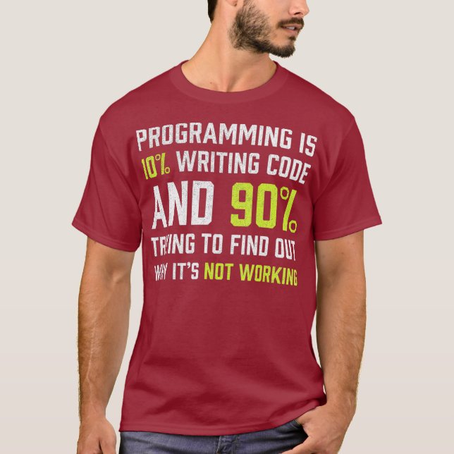 Programmering är 10 skrivprogram för kodning t shirt (Framsida)