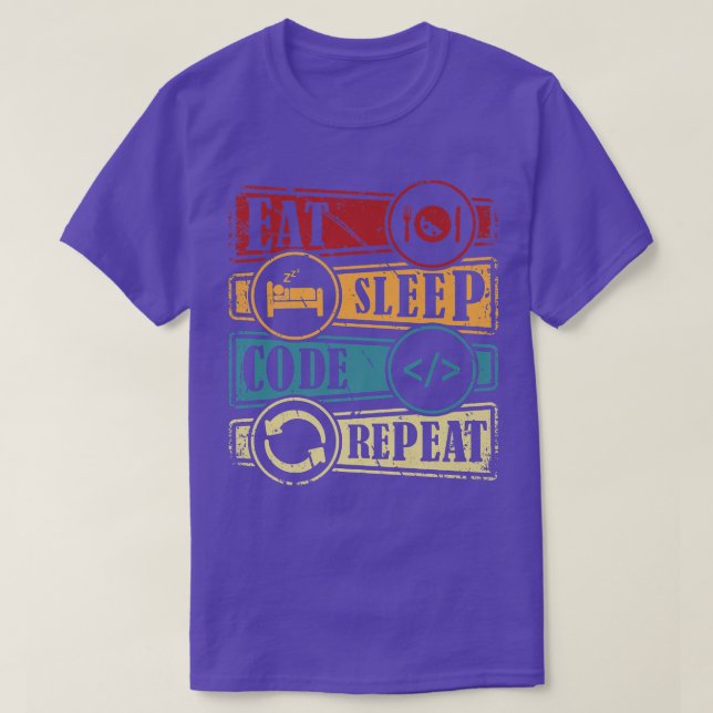 Programmering Computer Science Programmer Eat Code T Shirt (Design framsida)