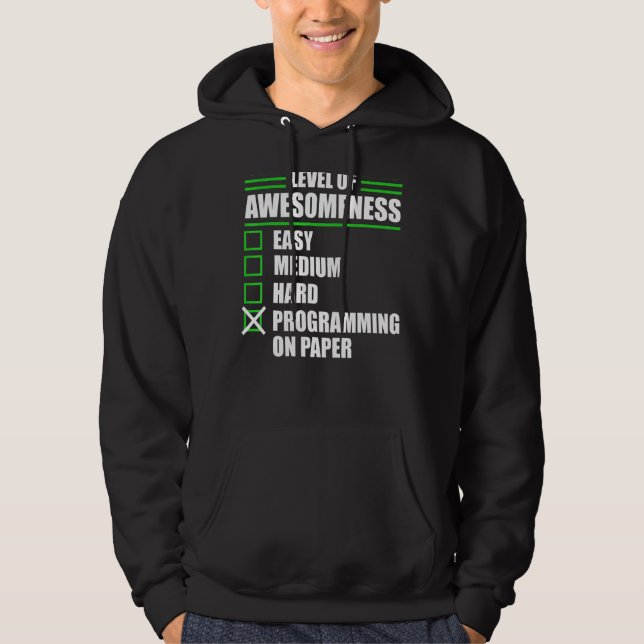 Programmering för Papper datateknik Hoodie (Framsida)