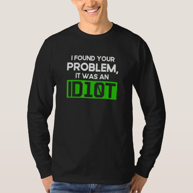 Programmering Id10t Syntax Programmerare Mjukvara  T Shirt (Framsida)