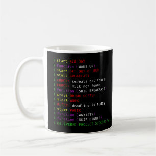 Programmeringsdag som kod kaffemugg
