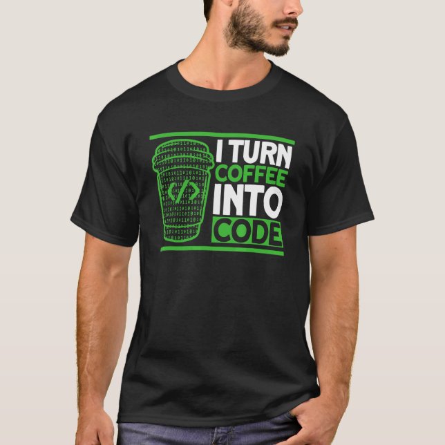 Programmeringskaffe Kod Kodning Mjukvaruutvecklare T Shirt (Framsida)