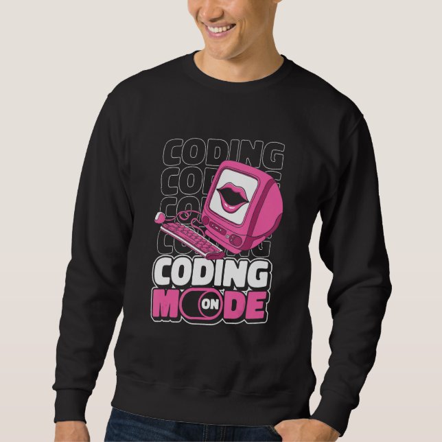 Programmeringsläge På Programmering Kodning Utveck Lång Ärmad Tröja (Framsida)