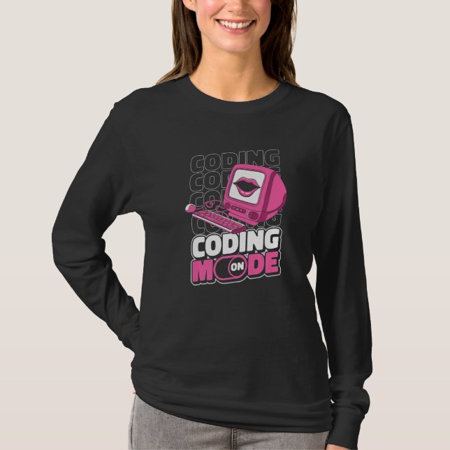 Programmeringsläge På Programmeringskodning Utveck T Shirt (Framsida)