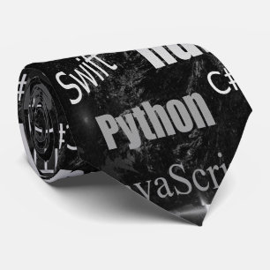 Programmeringsspråk Black White Mönster Slips