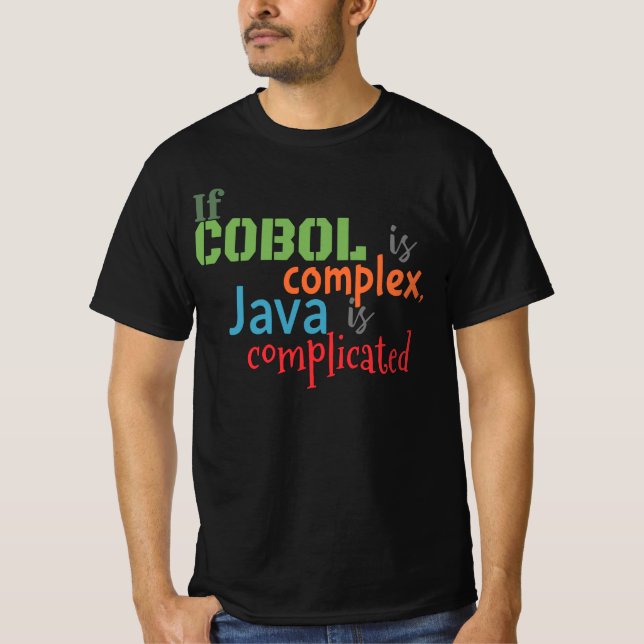 Programmeringsspråk för kol och Java T Shirt (Framsida)