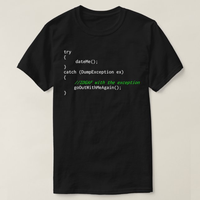Programmeringsundantagskod T Shirt (Design framsida)