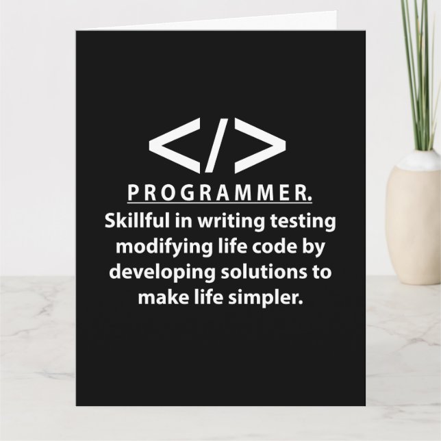 Programmerkodningsutvecklare Kort (Framsida)