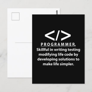 Programmerkodningsutvecklare Vykort