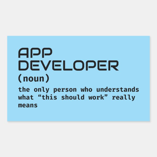Programmersfunny definition rektangulärt klistermärke (Framsida)