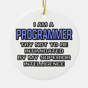 Programmerskämt ... Överlägsen intelligens Julgransprydnad Keramik