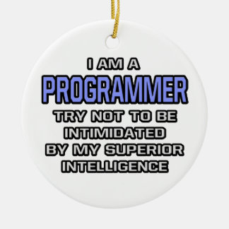 Programmerskämt ... Överlägsen intelligens Julgransprydnad Keramik