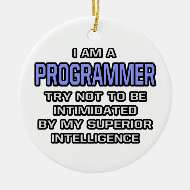 Programmerskämt ... Överlägsen intelligens Julgransprydnad Keramik (Framsidan)