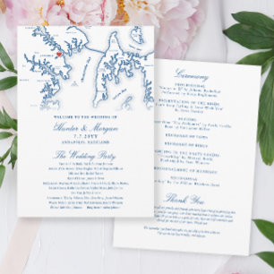 Programmet Annapolis Maryland Elegant bröllop Program