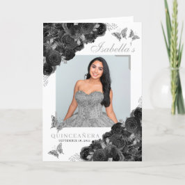 Programmet Black & Silver Quinceanera Butterflies Program