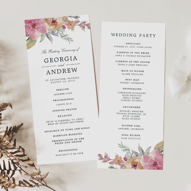 Programmet Blooms Bröllop Ceremony Program (Skapare uppladdad)