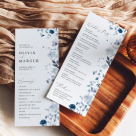 Programmet Boho Dusty Blue Wildblomma Elegant bröl Program