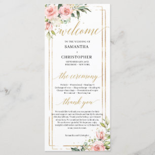 Programmet Boho rosa blommigt eucalyptus guld Program