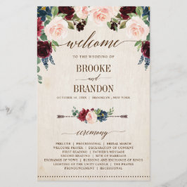 Programmet Burgundy Navy Blommigt Rustic Land