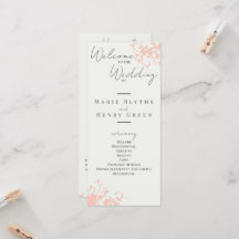 Programmet Coral & Cream Filigree Elegant bröllop