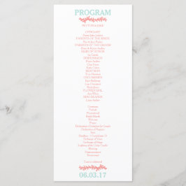 Programmet Coral Heart Aqua Beach Wedding Program