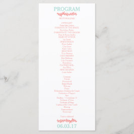 Programmet Coral Heart Aqua Beach Wedding Program