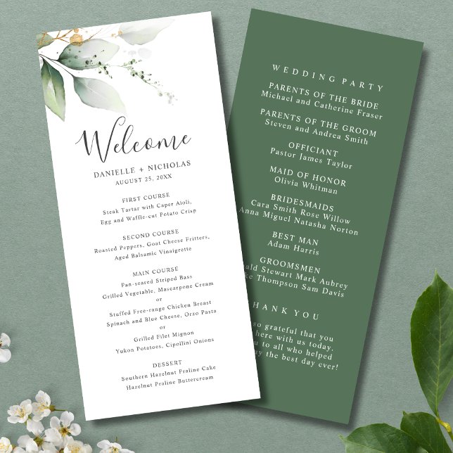 Programmet Greenery Guld Garden Wedding (Skapare uppladdad)
